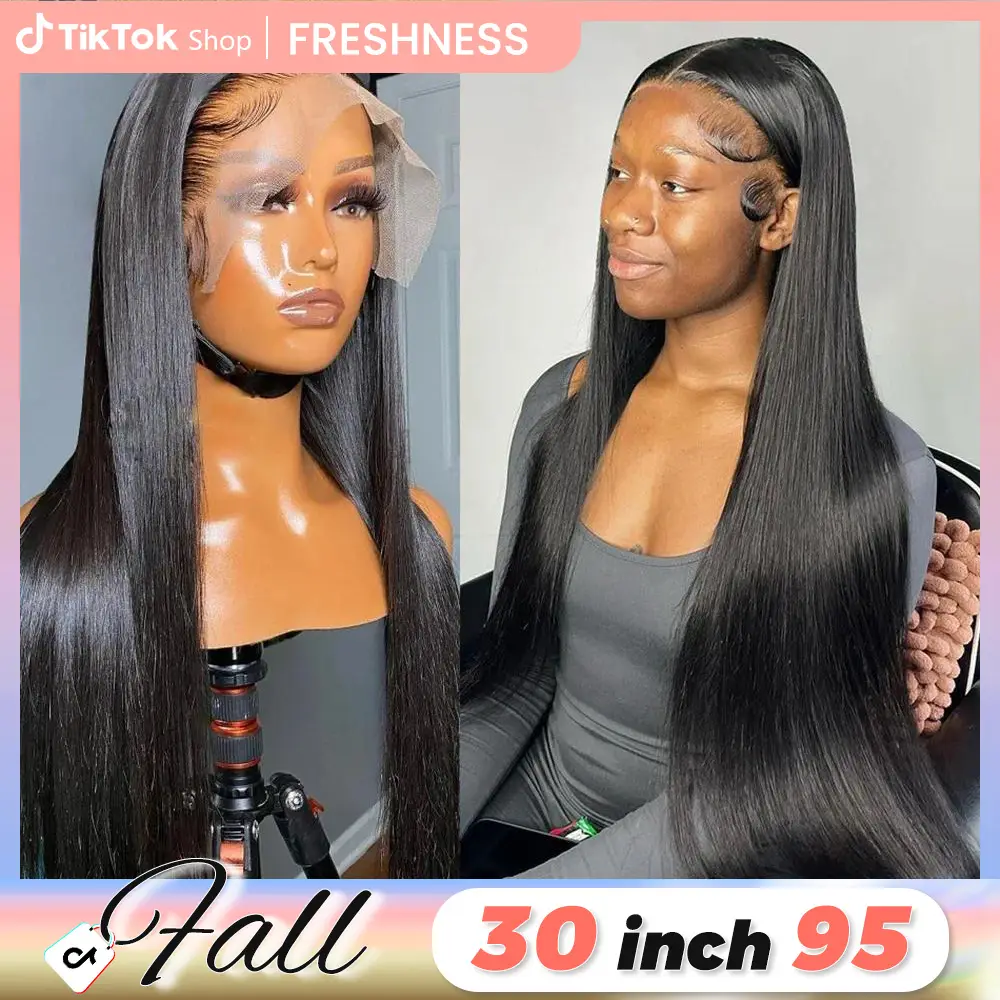 Bling Hair Straight 30 32 Inches 13x4 HD Transparent Lace Front Human Hair Wigs 13x6 Lace Frontal Wig 5X5 Lace Closure wig 180 Density #NovaTopFinds