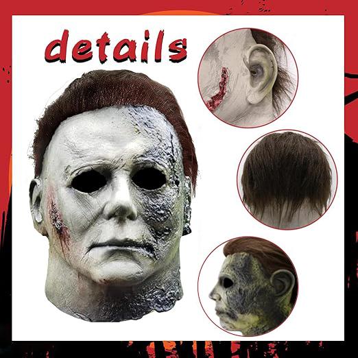 Michael Myers Mask & Scary Skull Mask, Halloween Horror Masquerade Men's & Women's Cosplay Party Mask, Bloody Michael Myers & Scary Skull Adult Costume Scary Cosplay The terrifying atmosphere is at its peak