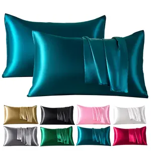 LAASANI 2 Pack Silk Satin Pillowcases for Hair and Skin Silky Soft Luxurious Bedding Pillow Cases with Envelope Closure All Colors