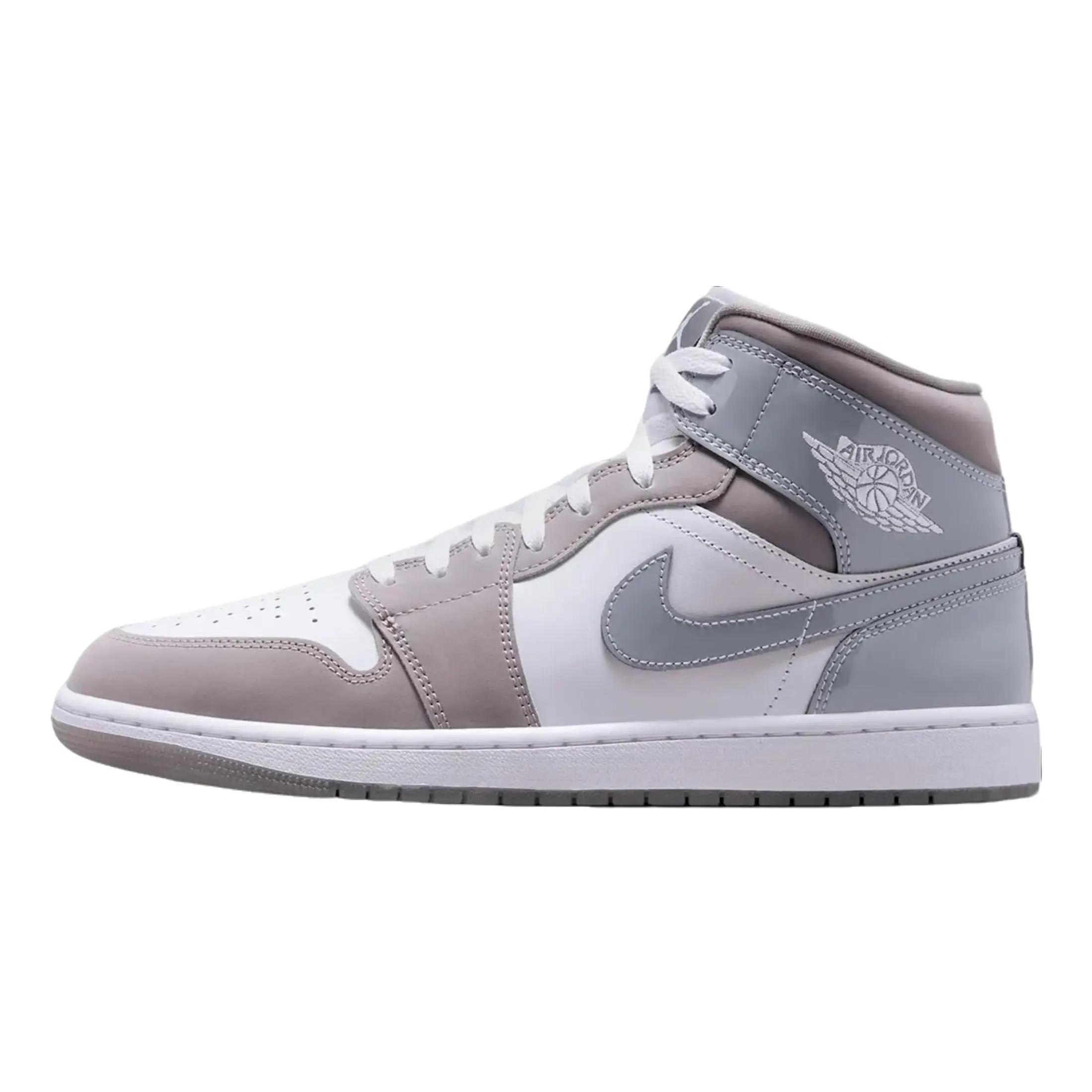 Nike Air Jordan 1 Mid SE White Medium Grey Cool Grey HF3216-100 Men's Fashion Shoes New