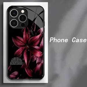 Elegant Lily Flower Phone Case for iPhone 17/16/15/14/13/12/11/plus/pro Max, Full Coverage Anti-Drop Design, Shockproof Glass Protector