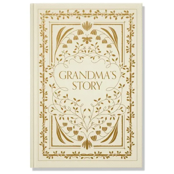 Hardcover Family Memory & Keepsake Journal - Grandma's Storytelling Heirloom Foil Edition Gold Foil Notebook with Archival Paper, Office Stationery Supplies, Foil Edition Notebooks, Gold Foil Notebooks