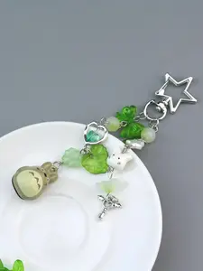 Studio Ghibli My Neighbor Totoro and Four-Leaf Clover Lucky Four-Leaf Clover Phone Charm Guben Chain INS Style Keychain