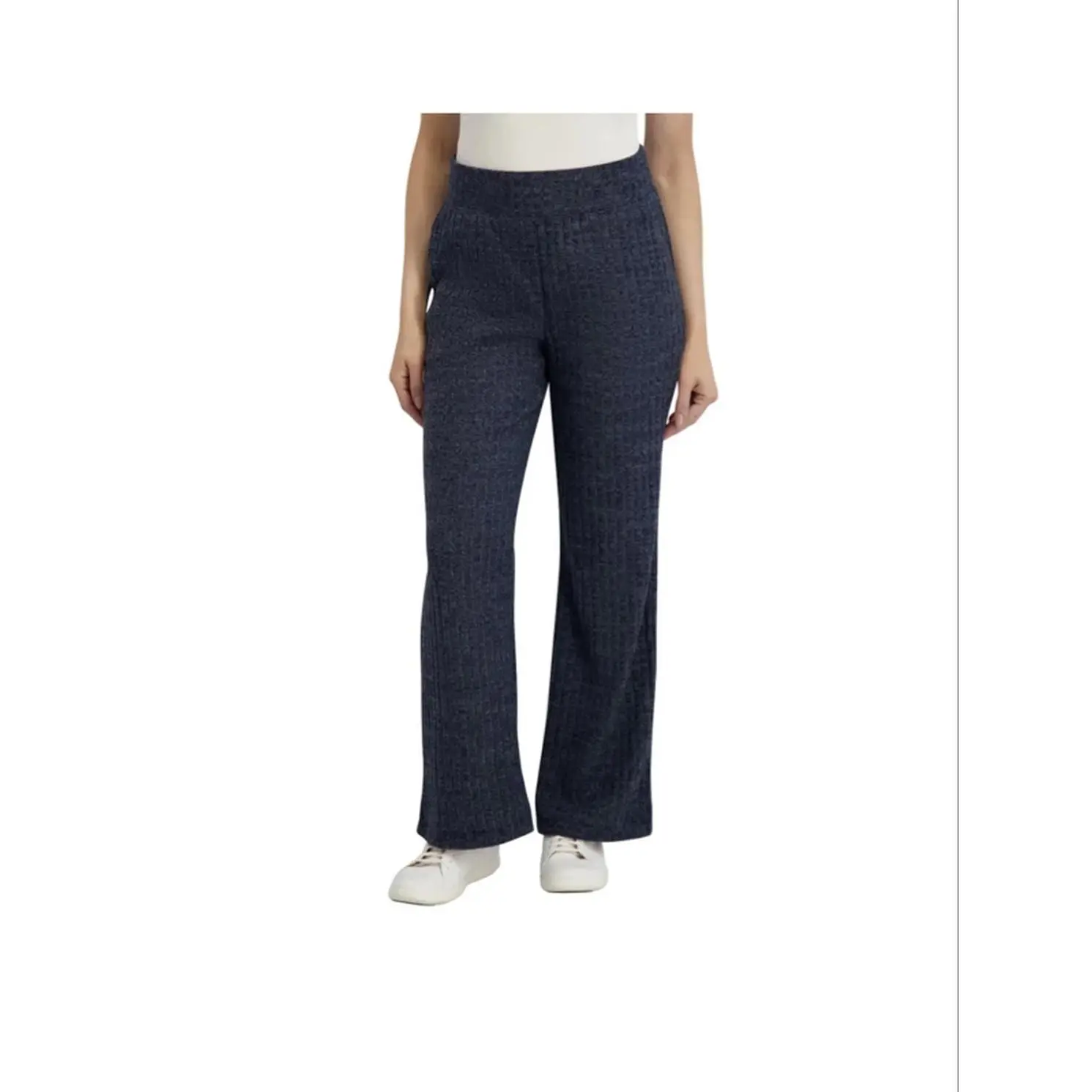 Blue Xl Women's Comfortable Fit Pants with Subtle Pattern Design