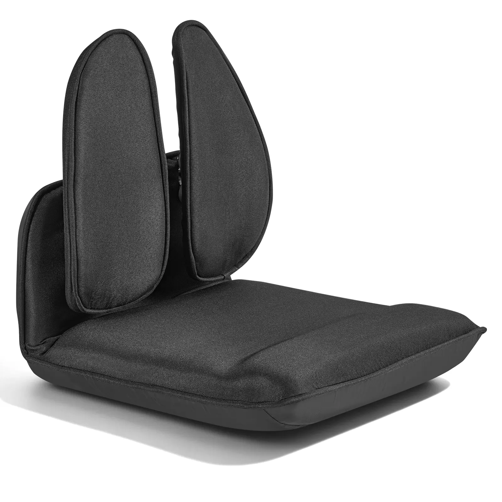 VEVOR Floor Chair - Functional, Multi-Motion, Backrest, Foam, Travel-Friendly Folding Chair with 5 Adjustable Positions, Ergonomic Support, Sturdy Metal Frame, Recycled Foam & Linen Fabric for Reading, Relaxing (Black), Functional Folding Chairs, Multi-Mo