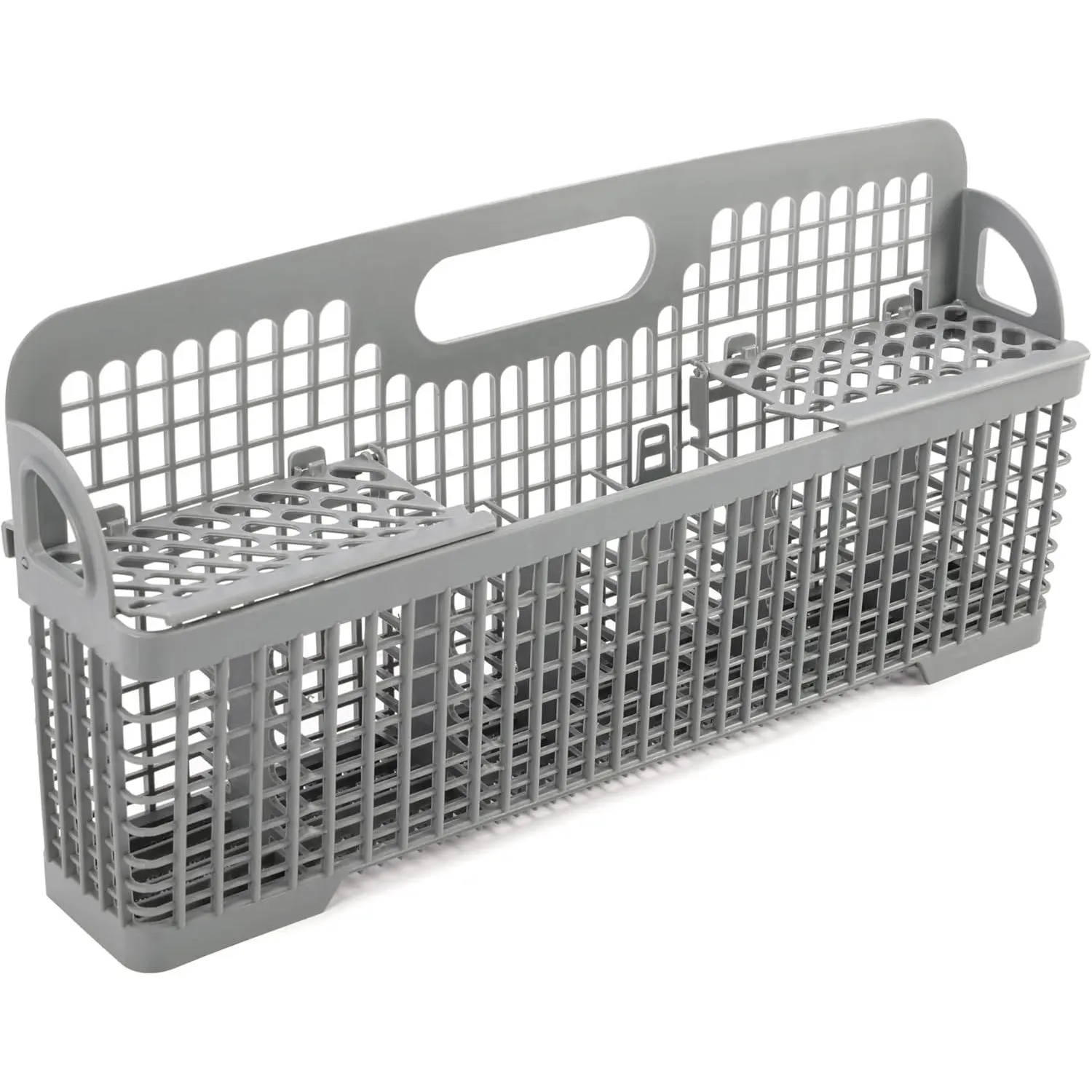 KQQIO Durable Plastic Rectangle Dishwashing Basket - Gray Compartmentalized Home Kitchen Utensil Organizer, Replacement Rack Compatible with AP6012898, PS11746119, WP8531233, WP8531233VP