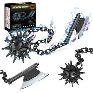 TOKMOC 826 Pieces,Demon Building Block Set,42in Himejima Gyomei Building Brick Sets with Axe & Meteor Hammer Toy Accessories,Handmade Cosplay Anime Building Toy Set for Collecting and Gifting Model,For Aged 12 and Above,Stress Relief Toy,66025