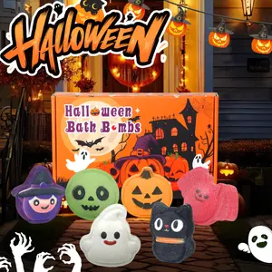 6pc Halloween Bath Bomb Set – Handmade Natural Fizzing Bath Bombs for Kids, Teens & Women, Moisturizing Home Spa & DIY Fun Gifts