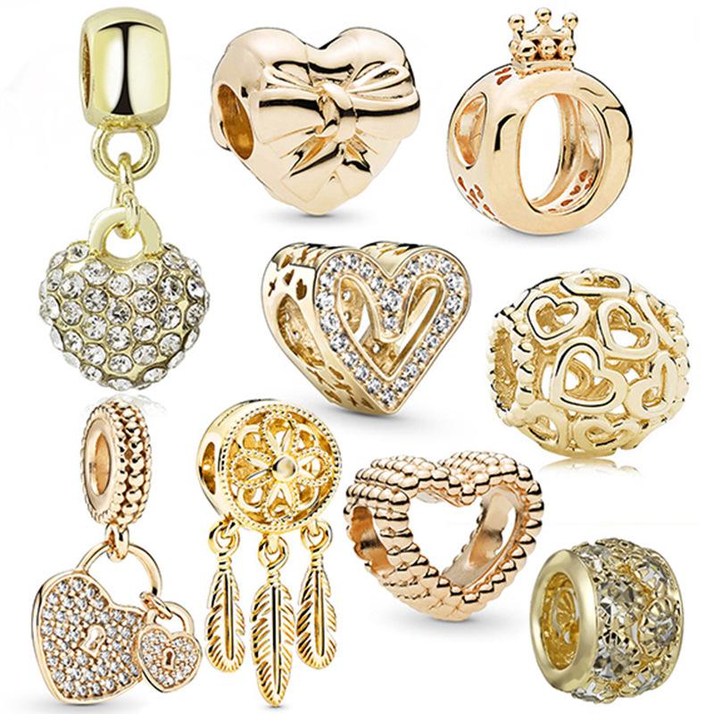 18/19pcs Silver or Gold Charms Pendants for Jewelry Making, with 3 Adjustable Bracelet Chains, Valentine's Day DIY Gift Kit for Mom, Sister, Friend