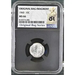 1960 ROOSEVELT DIME 10C NGC MS 66 ORIGINAL BAG FRAGMENT Certified Coin