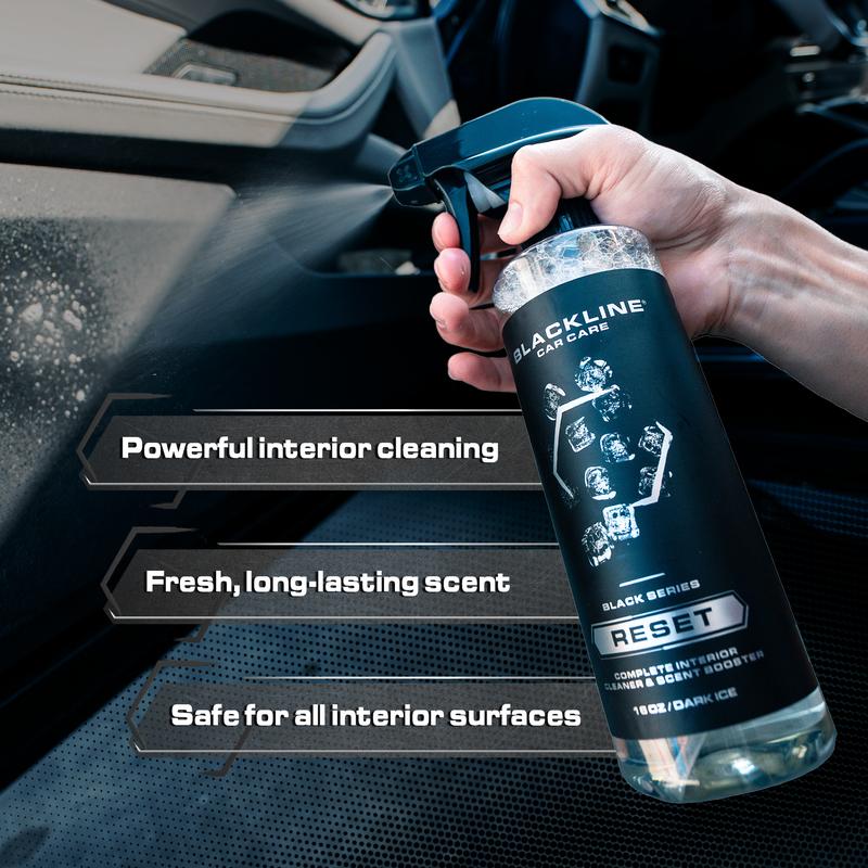BLACKLINE RESET Complete Interior Cleaner & Scent Booster - 3 Signature Scents - Surface Safe Formula - Streak-Free Finish - Safe on All Surfaces - Car Cleaning Supplies