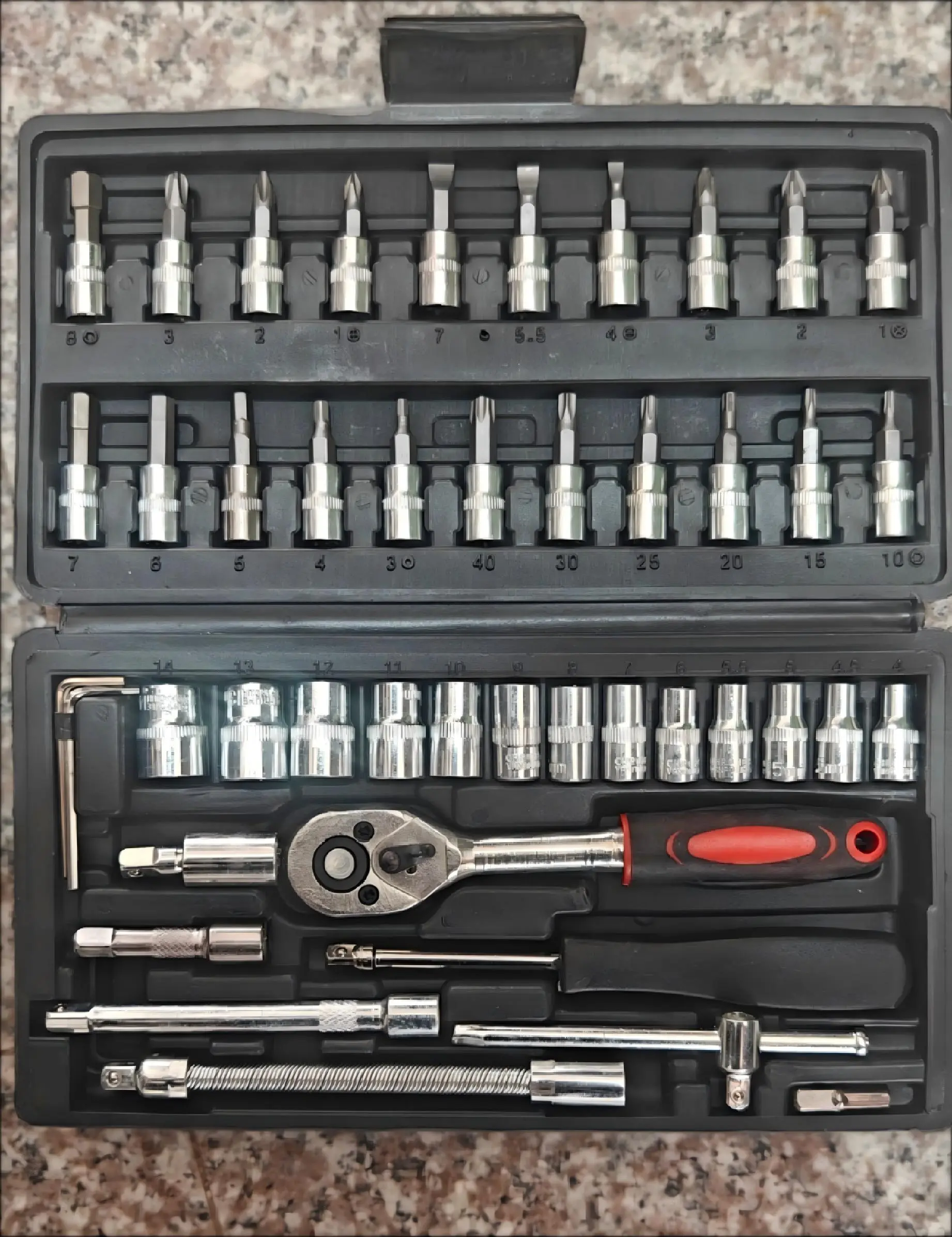 Combination Socket Wrench Set, Multi-Purpose Automotive & Household Repair Tool Kit with Wrenches, Sockets, Car Hardware Tools toolbox durable build Universal Magnetic Spark Plug gapper flexible shaft snap on ratchets master hex bit socket set oil change