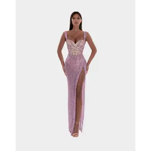 WIDE STRAP CORSET LONG DRESS