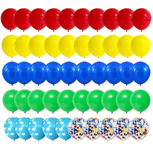 122Pcs Circus Party Supplies with Red, Green Balloons and 16Ft Arch Tools for Carnival Decorations