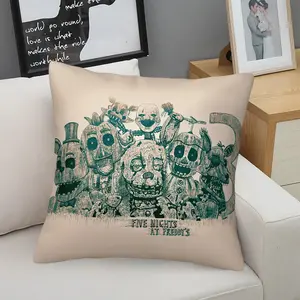 Five Nights At Freddy's Graphic Throw Pillow, 1 Piece Includes Pillow Insert, Seasonal Decorative Item For Sofa, Bedroom, Car, Soft And Durable Everyday Holiday Birthday Gift For Kids And Adults