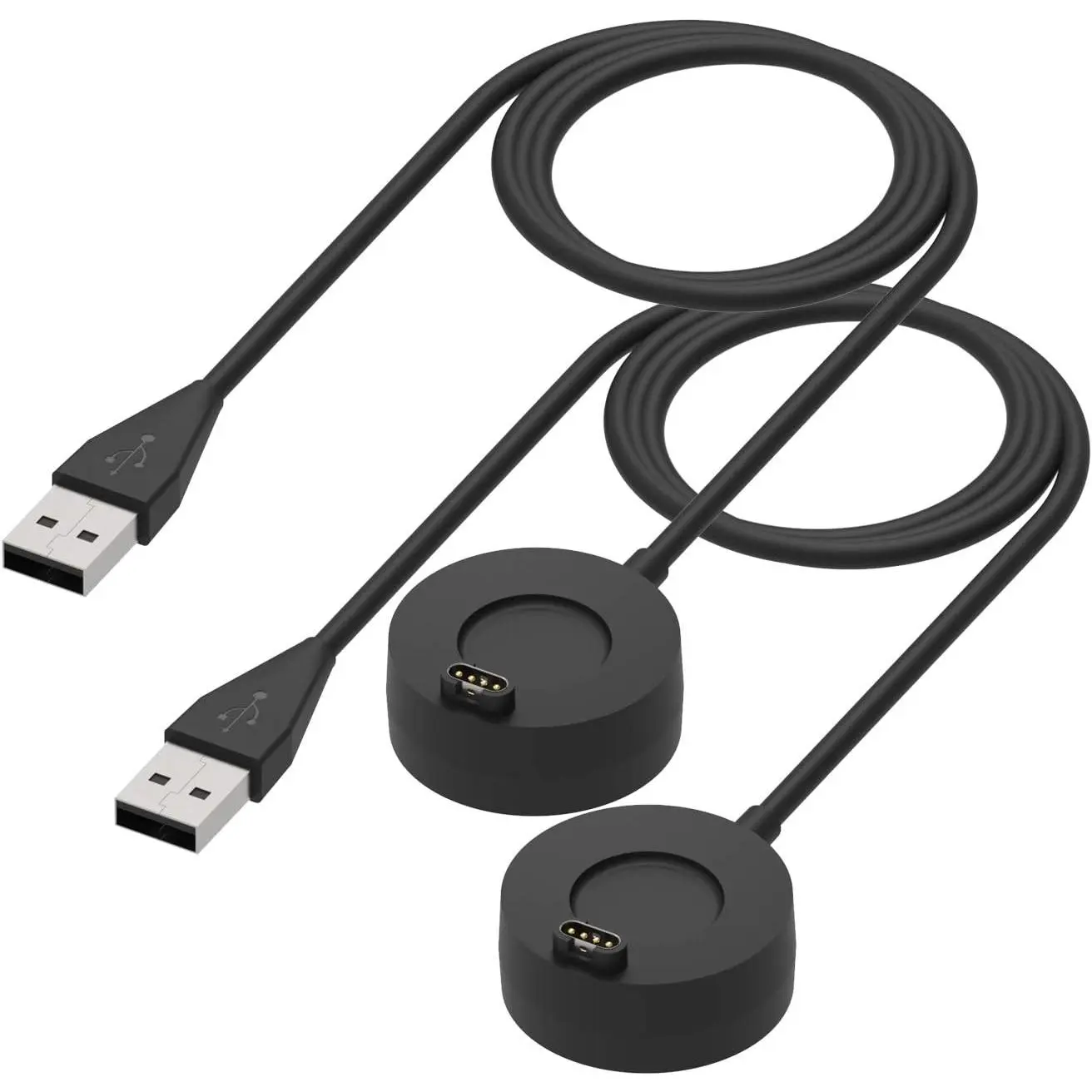 2-Pack Wearable Accessories Charger Cradle Dock for Garmin Approach S62,S42,S40,S12,S10,S60,S70; Fenix 8,7,6,5; Vivoactive 5,4,3; Venu 3,2 - Portable Replacement Charging Station with USB Cable Cord, Portable Charger, Multi-Model