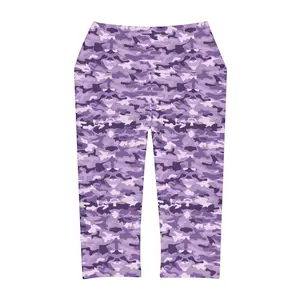 Purple Camo Yoga Capri Leggings