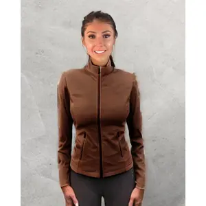 LUXEIT DIAMOND™ GANACHE BROWN SLIM-FIT HIGH NECK TRAINING JACKET