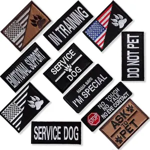 Service Dog Patch（11 pcs）,Removable Service Dog Vest Patches with Velcro Dog Patches for Harness