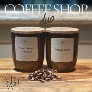 ☕️ Coffee Shop Duo – Morning Coffee + Toasted Almond & Pistachio Candle or Melt