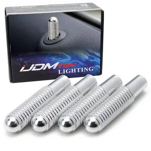 iJDMTOY 4pcs Silver Aluminum Bolt-On Replace Door Lock Knobs For Mercedes C E S GLC GLE Class (W205 W213 X205 W166)