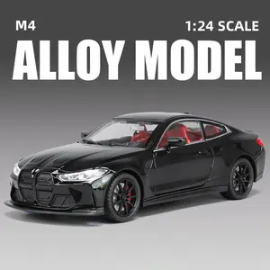 1:24 M4 G82 Coupe Alloy Diecast Sports Car Model, Metal Vehicle with Simulation Sound & Light, Collectible Childrens Toys Gift