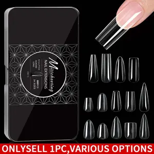 600pcs/500pcs/504pcs/250pcs Soft Gel False Tips Natural Sculpted Ballet Coffin Almond Fake Nails Full Cover Press On Nails DIY Nail Supplies