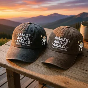 Project Hail Mary Embroidered Washed Cotton Baseball Cap, Sci-fi Bookish Hat