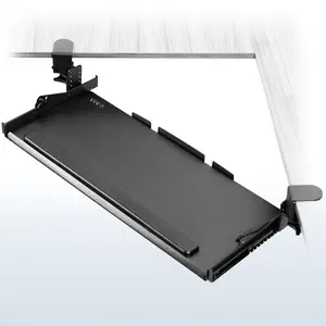 Clamp-on Height Adjustable Tilting Keyboard Tray