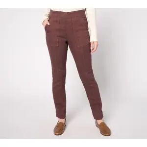 Denim & Co. Petite Cozy Touch Straight Leg Pull-On Pant