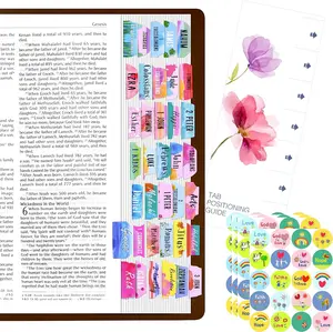 105 Bible Indexing Tabs Laminated Tab Set Book Index Tabs, 80 Stickers With Aligning Guide