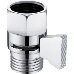 Angle Simple Shower Flow Water Valve, Brass Shut Off Valve for Hand Shower, RV Hose Flow Restrictor, Chrome