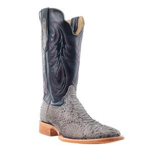 R.Watson Men's Back Cut Grey Sueded Back Cut Python Western Boots RW7914-2