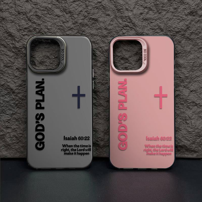 Unique GOD'S PLAN Patterns Phone Case Combining A Bold Faith Design And Premium Clear Finish Merging Religious Spirit With Timeless Fashion Sense For iPhone 17.16.15.14.13.12.11.X.XS.XSMAX.XR.8.7