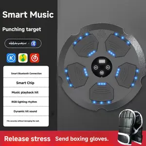 2026 New Children Smart Boxing Machine Exercise Body Music Boxing Target Boxing Training Toy Home Use Boxing Wall Target Interactive Electronic Trainer Adjustable Punching Bag with Gloves LED Inflatable Dinosaur