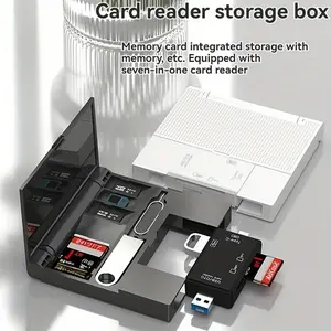 Multifunctional Otc Card Reader, Supports Micro SD, USB Drive, Type-C, Ideal for Cameras, Smartphones, Tablets, Portable Design, No Battery Needed