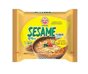 Organic Korean Spicy Sesame Instant Ramen Noodles - 4.05 oz (Pack of 5), Pantry Food with Egg Block, Soy Sauce Broth, Ambient Storage
