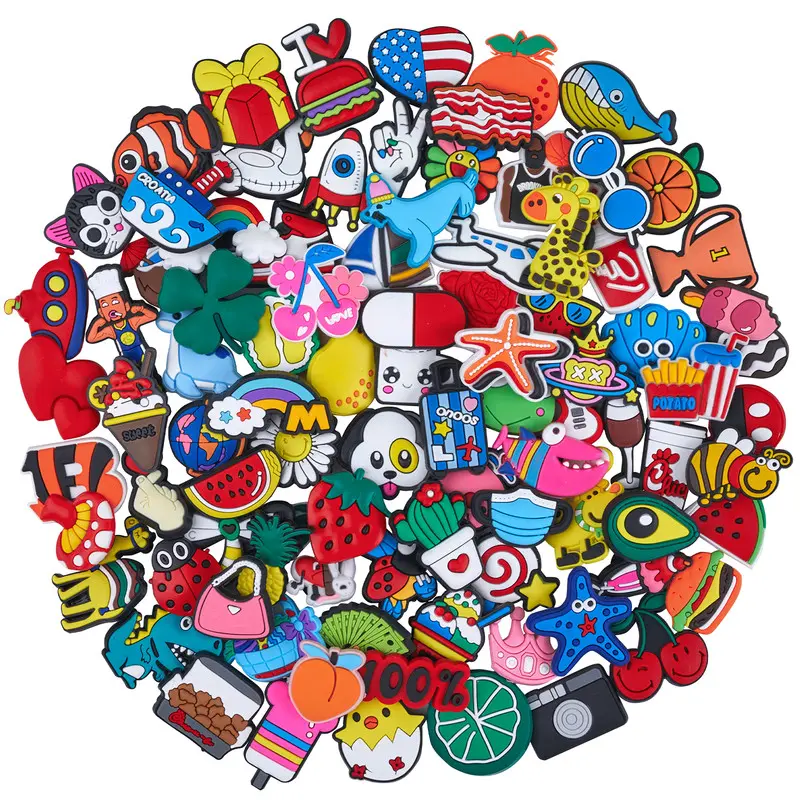 Unisex-Adult Clog Sandal Shoe Decoration Charms, 30/50/100pcs 30pcs Mixed Shapes Cartoon Animals Party Favors, Party Favor
