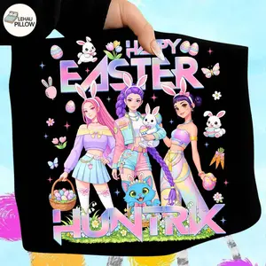 Kpop Easter Day Sweatshirt, Preppy Easter Kpop Sweatshirt, Easter Anime Girl Group , Happy Easter, Easter Kpop Hunters Png, K-Pop Cartoon Girl Band