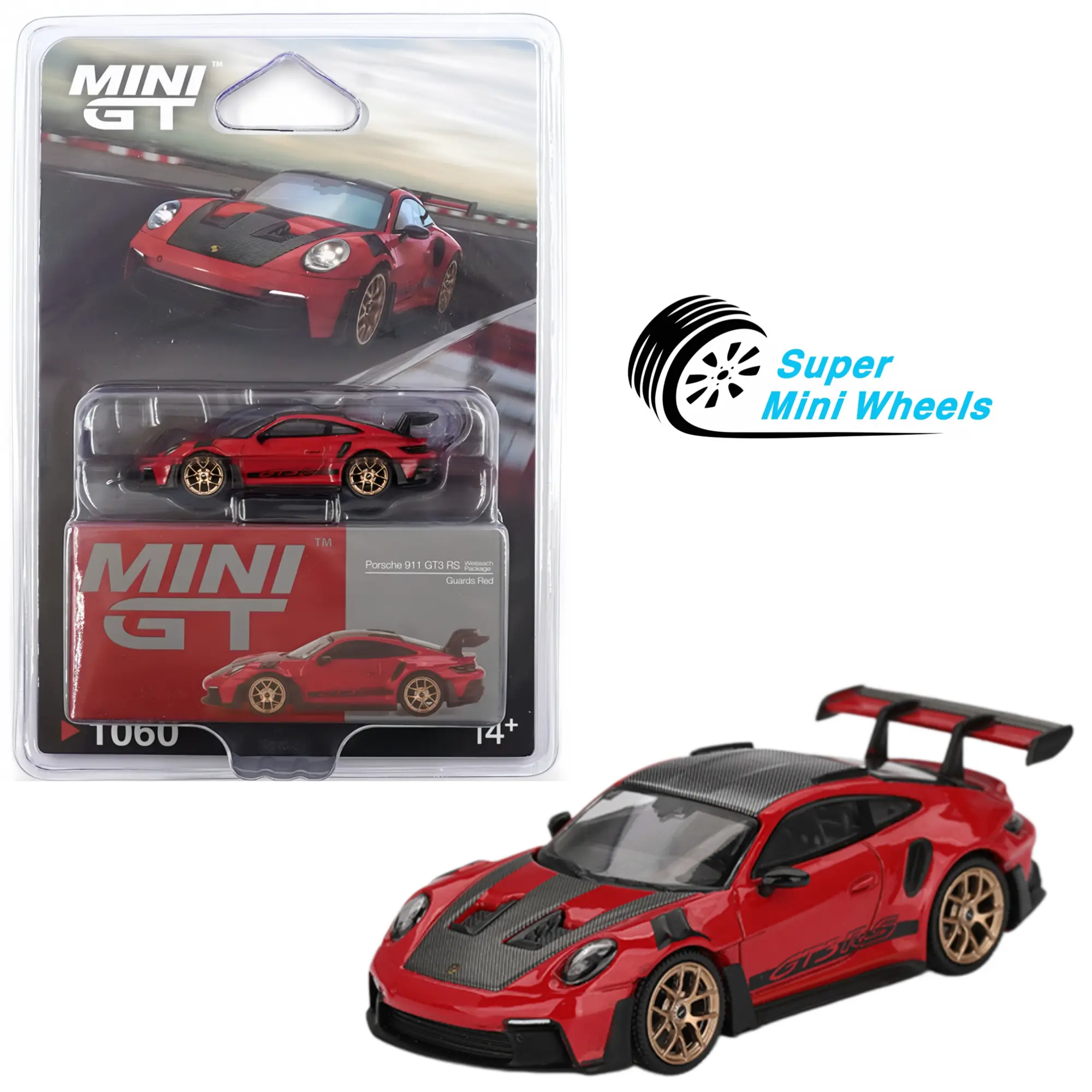 Mini GT 1:64 Porsche 911 (992) GT3 RS Weissach Package – Guards Red #1060