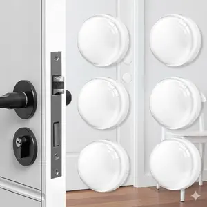 No-Drill Quiet Door Handle Protector Silicone Pads Anti-Impact Fridge Wardrobe Noise Reducer Reusable Markless Furniture Corner Guards Strong Adhesive Anti-Drop Design Multi-Scene Bumpers Wall Scratch Protectors for Small Spaces