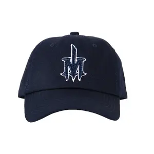 Denim Hat Men's and Women's Vintage Embroidered Flat-Brimmed Cap Hip Hop Peaked Cap Team Baseball Cap Adjustable