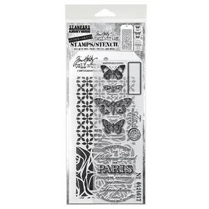 Tim Holtz Stampers Anonymous Stamp & Stencil Mixed Media #20