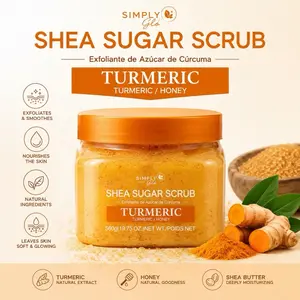 Simply Glo Turmeric Shea Sugar Scrub with Honey | Exfoliating Body Scrub 560g (19.75 oz)