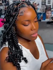 Elegant Lace Front Wig, Lace Frontal Wigs, Medium Length Curly Synthetic Fiber, Handmade Weave, Glueless Curly Wig, Perfect for Christmas Halloween Valentine's Party Gifts