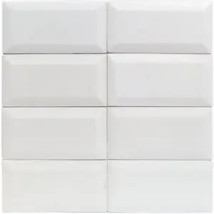 Thassos White Beveled  3x6 Polished/Honed Marble Subway Tile