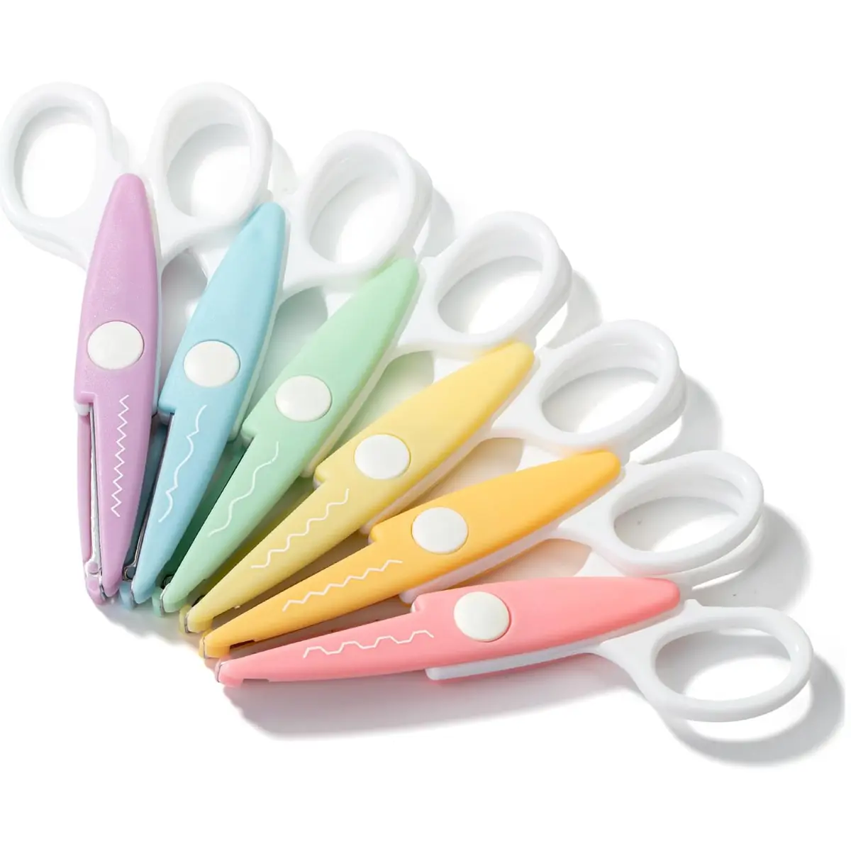 Mr. Pen- Summer Craft Scissors Decorative Edge, 6 Pack, White & Pastel Color, Craft Scissors, Zig Zag Scissors Mr. Pen- Summer Craft Scissors Decorative Edge, 6 Pack, White & Pastel Color, Craft Scissors, Zig Zag Scissors