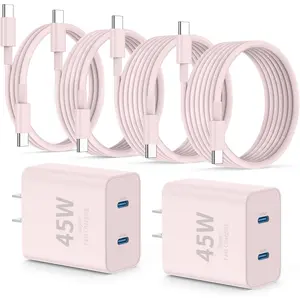 For iPhone 17 16 15 Pro Max Charger Fast Charging,45W Dual Port USB C Fast Charger Block & Extra Long 60W 10FT USB C Cable - PD Quick Adapter 3.0 for iPhone 17/16 15/16 15 Pro/16 15 Plus