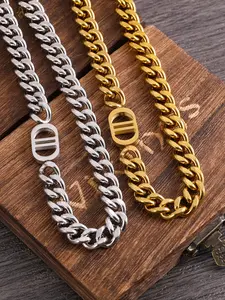Simple Dual D Cuban Link Necklace, Hip Hop Street Style Clavicle Chain, Daily Layering, Elegant Punk Wind, Perfect Gift