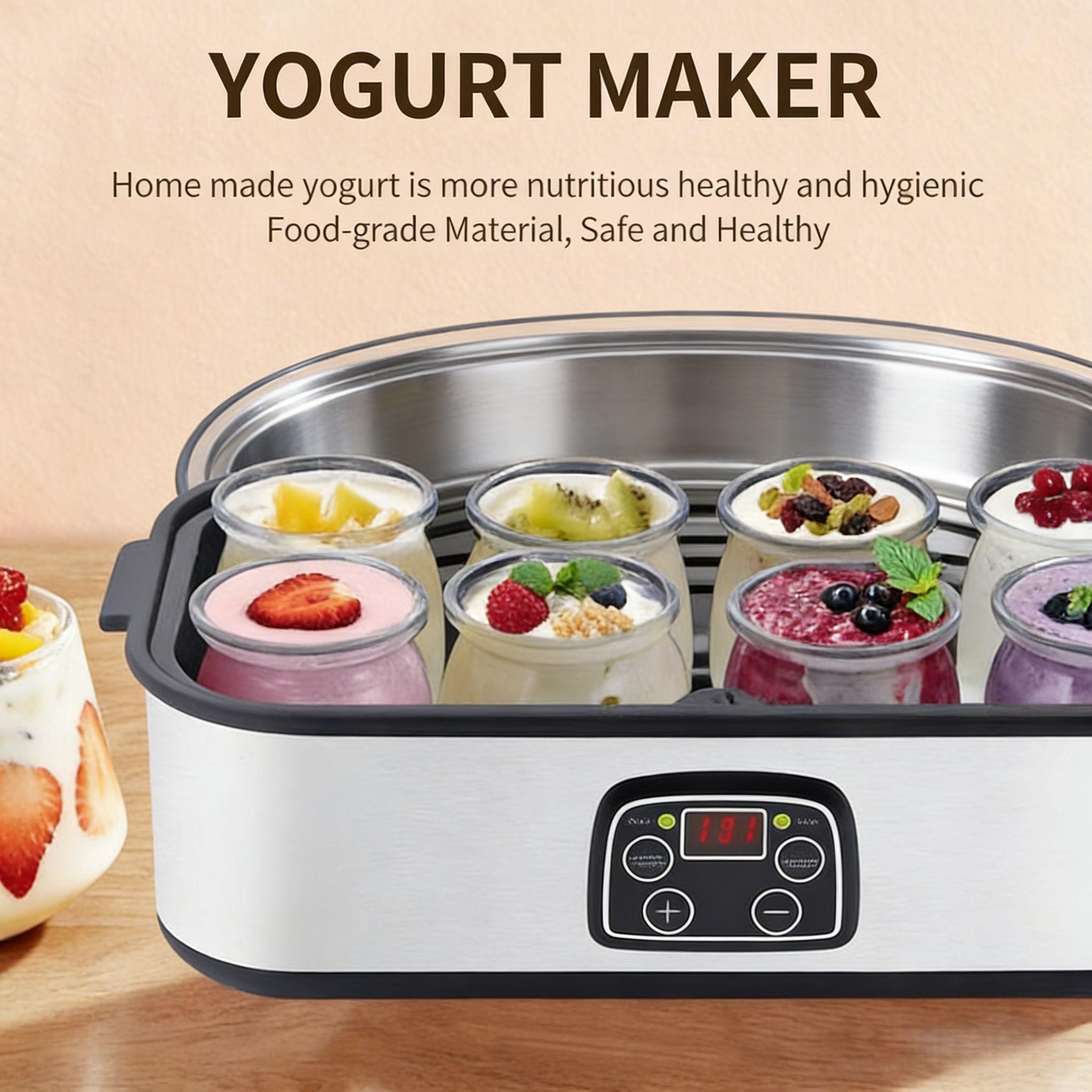 Automatic Yogurt Maker with 5 FREE Kitchen Essentials - Make Probiotic Yogurt At Home!